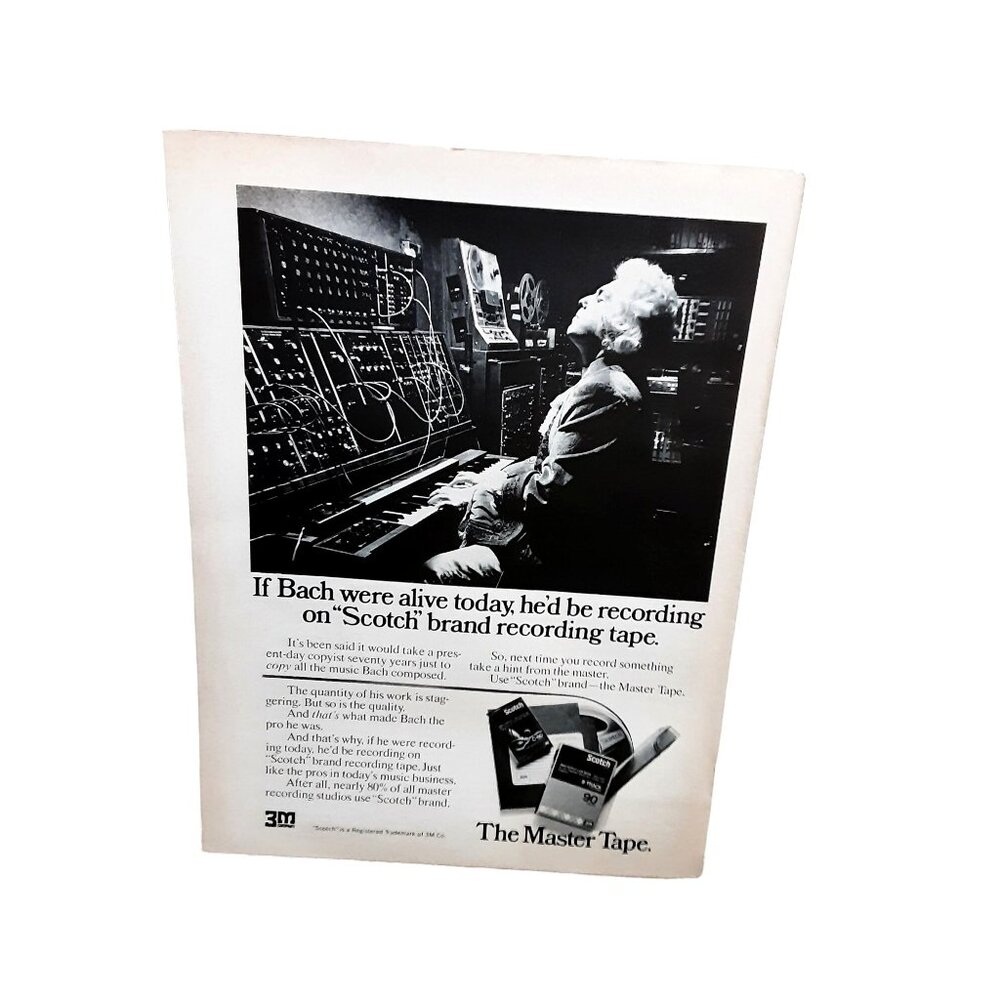 1974 Scotch The Master Tape BACH Original Print ad 70s